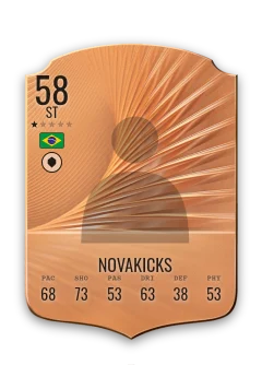 A bronze card: NovaKicks, 58 ST