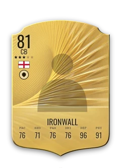 A gold card: IronWall, 81 CB